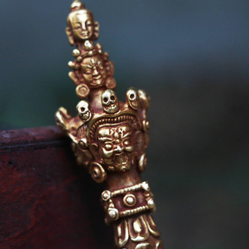Buddha Stones hechas a mano, pequeñas, Nepal, Vajra Dorje, fuerza, cobre, metal, decoración - image 7