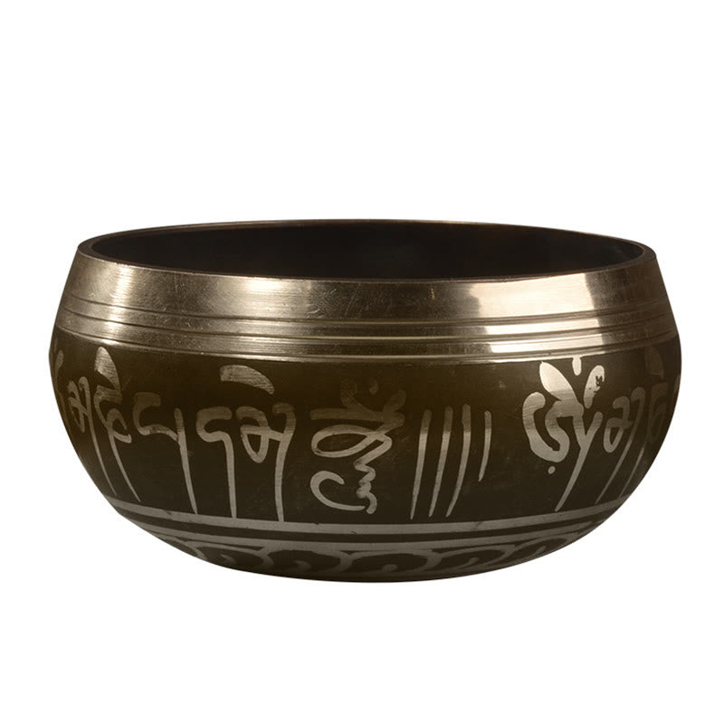 Buddha Stones Juego de cuencos tibetanos hechos a mano con diseño de ojos de Buda y escritura sagrada para sanación y meditación. - image 10