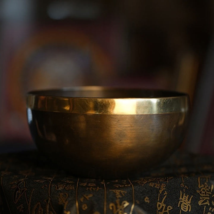 Buddha Stones Juego de cuencos tibetanos nepalíes hechos a mano con un diseño sencillo para sanación y meditación. - image 0