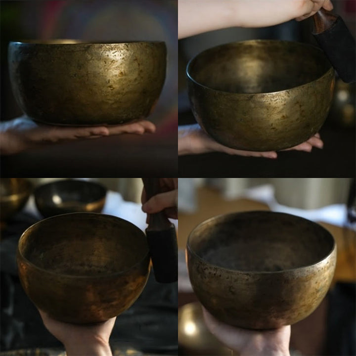 Buddha Stones Juego de cuencos tibetanos nepalíes hechos a mano con un diseño sencillo para sanación y meditación. - image 14