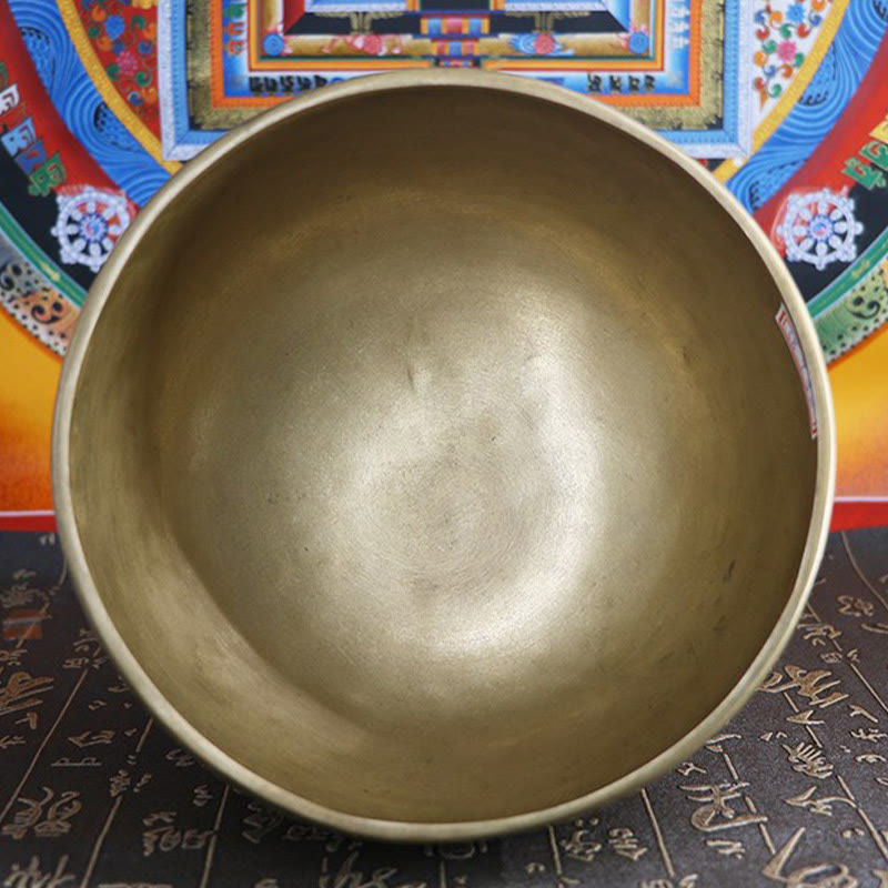 Buddha Stones Cuenco de canto dorado hecho a mano en Nepal. Diseño sencillo para sanación y meditación. Juego de cuencos de sonido. - image 13