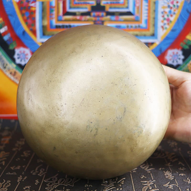 Buddha Stones Cuenco de canto dorado hecho a mano en Nepal. Diseño sencillo para sanación y meditación. Juego de cuencos de sonido. - image 14