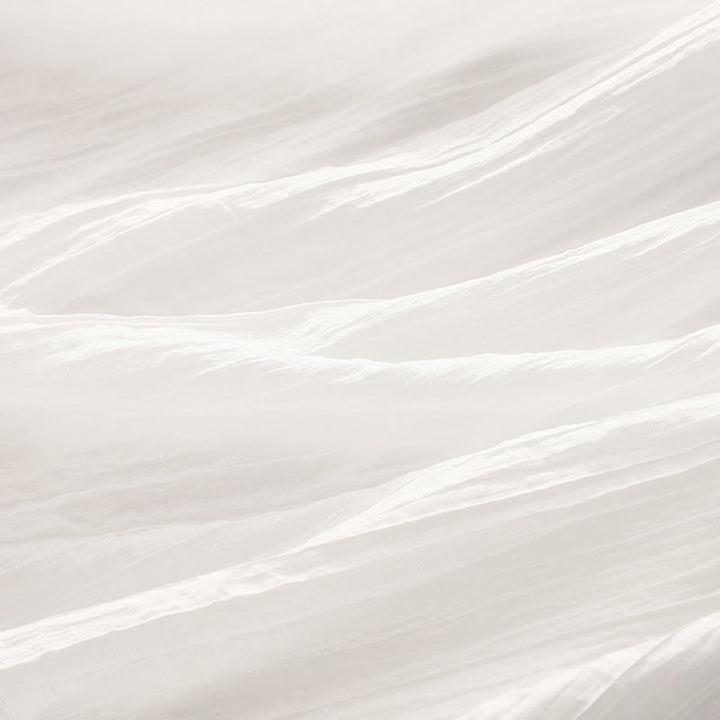 Vestido midi informal de verano con bordado liso y doble capa de algodón y lino de manga corta con Buddha Stones - image 27