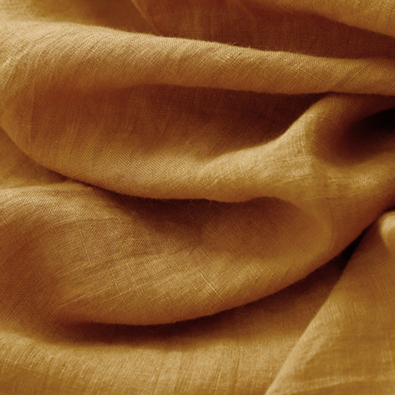 Vestido midi de algodón sin mangas con solapa y botones en la parte delantera, estilo cárdigan de Buddha Stones, de verano, liso, con cordones - image 5