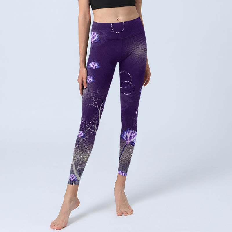 Leggings de yoga para mujer con estampado de círculos punteados , Buddha Stones - image 6