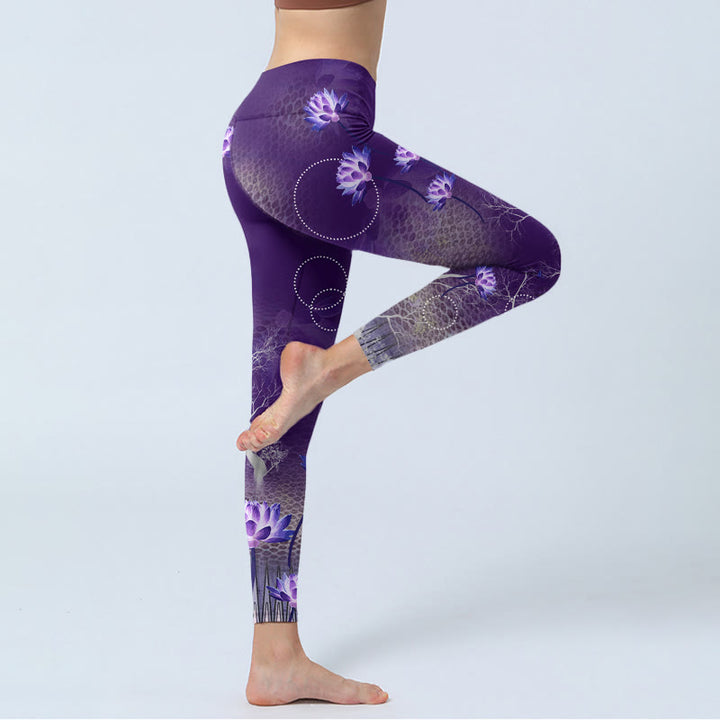 Leggings de yoga para mujer con estampado de círculos punteados , Buddha Stones - image 5