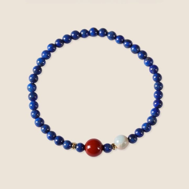 Pulsera con cuentas ultrafinas de ágata y lazurita pequeñas de Buddha Stones