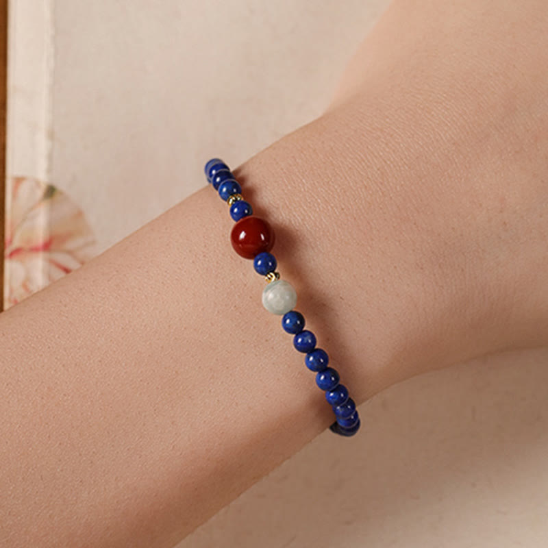 Pulsera con cuentas ultrafinas de ágata y lazurita pequeñas de Buddha Stones