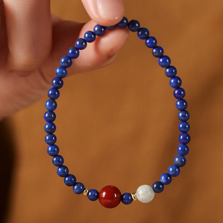 Pulsera con cuentas ultrafinas de ágata y lazurita pequeñas de Buddha Stones