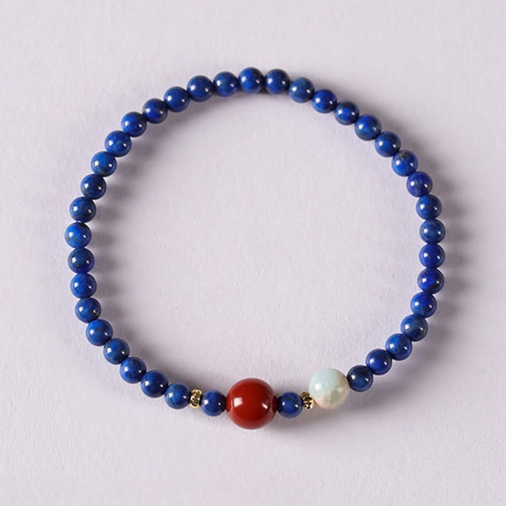 Pulsera con cuentas ultrafinas de ágata y lazurita pequeñas de Buddha Stones