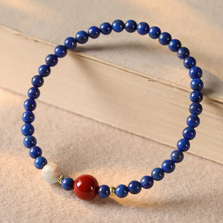 Pulsera con cuentas ultrafinas de ágata y lazurita pequeñas de Buddha Stones