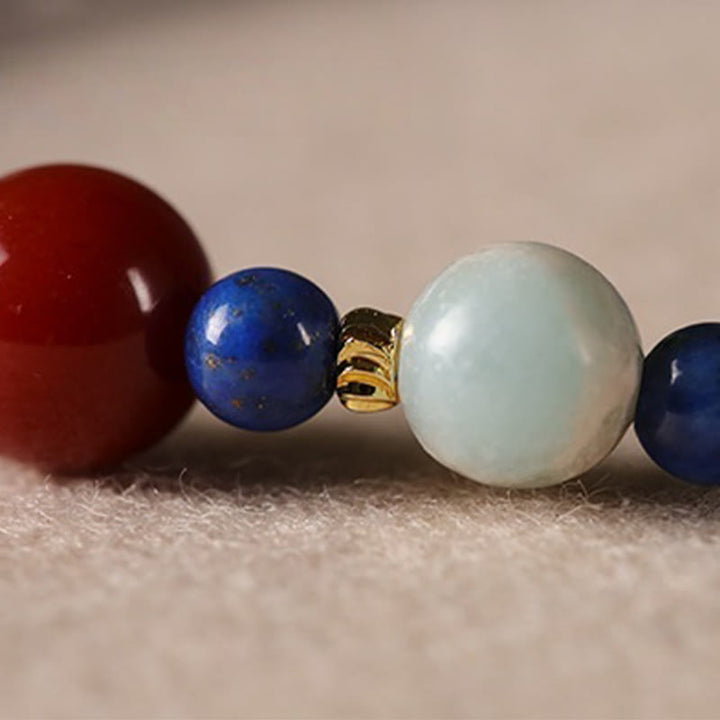 Pulsera con cuentas ultrafinas de ágata, lapislázuli y lazurita pequeñas de Buddha Stones - image 13