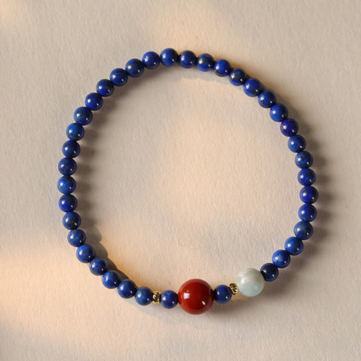 Pulsera con cuentas ultrafinas de ágata, lapislázuli y lazurita pequeñas de Buddha Stones - image 1