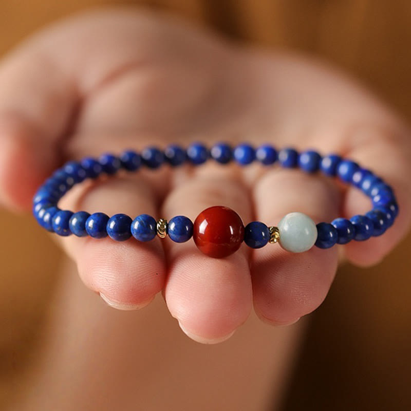 Pulsera con cuentas ultrafinas de ágata y lazurita pequeñas de Buddha Stones