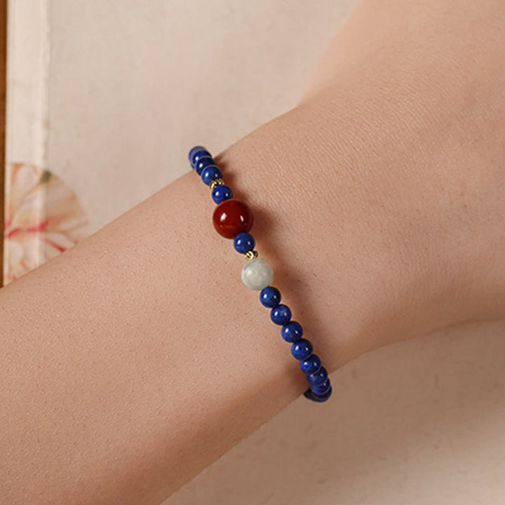 Pulsera con cuentas ultrafinas de ágata, lapislázuli y lazurita pequeñas de Buddha Stones - image 4