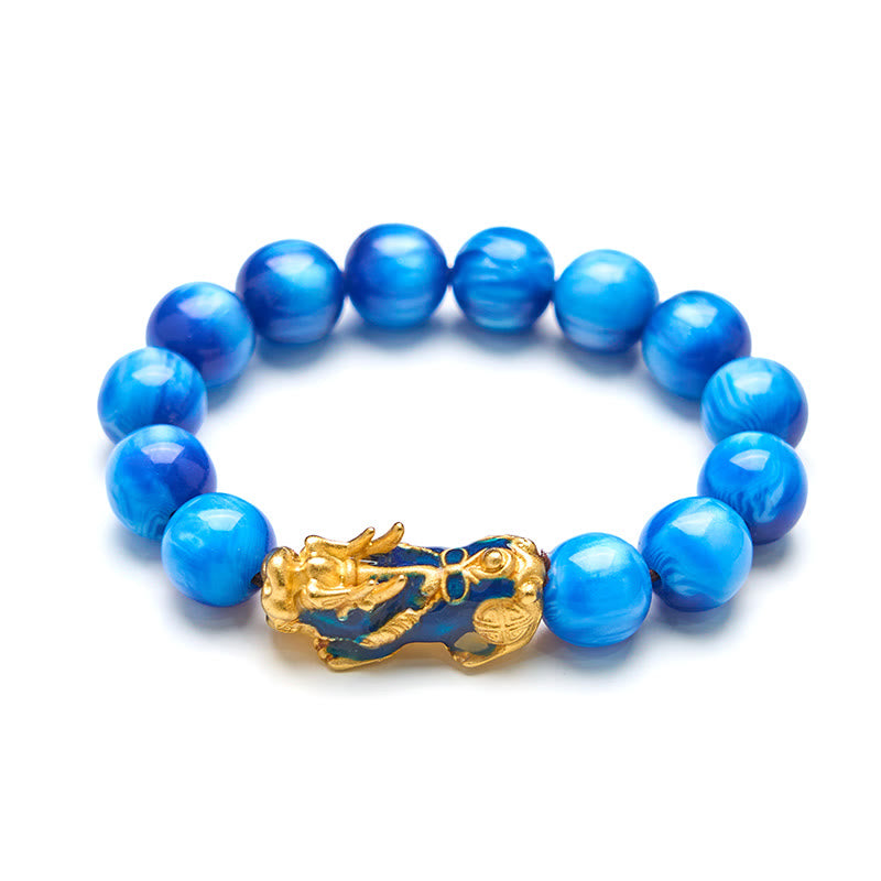 Pulsera PiXiu de curación positiva con Buddha Stones y sauce marino colorido que cambia de color - image 3