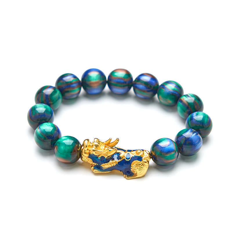Pulsera PiXiu de curación positiva con Buddha Stones y sauce marino colorido que cambia de color - image 12