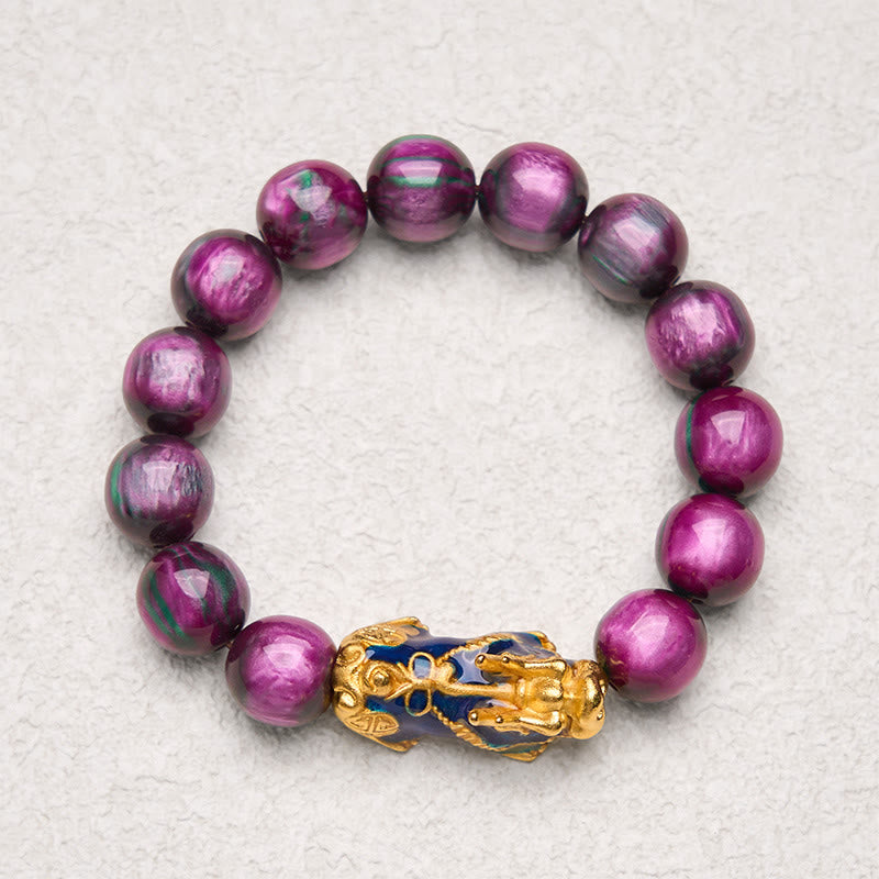 Pulsera PiXiu de curación positiva con Buddha Stones y sauce marino colorido que cambia de color - image 9