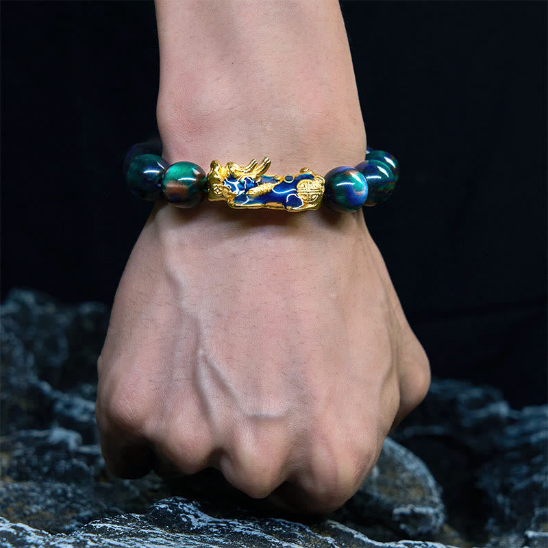 Pulsera PiXiu de curación positiva con Buddha Stones y sauce marino colorido que cambia de color - image 13