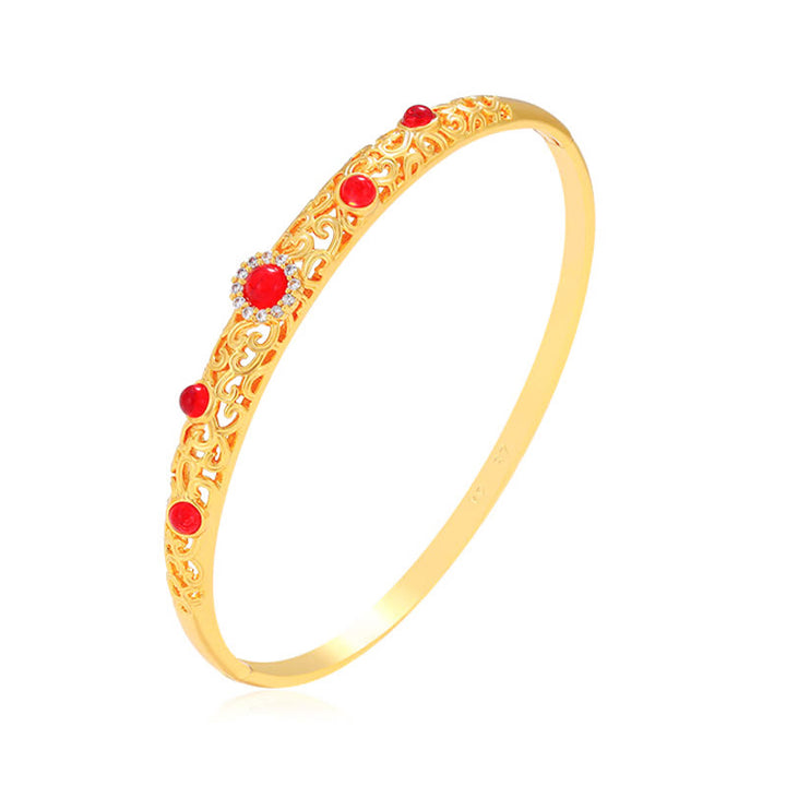 Pulsera de la suerte con circonitas y diseño de enredadera de Buddha Stones