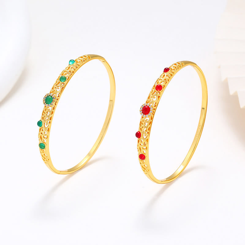Pulsera de la suerte con circonitas y diseño de enredadera de Buddha Stones
