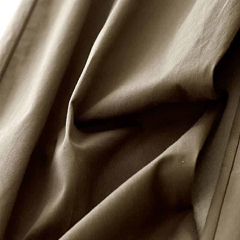 Pantalones de algodón de pierna ancha para mujer con diseño de botones, estilo vintage casual y bolsillos, con estampado de Buddha Stones - image 10