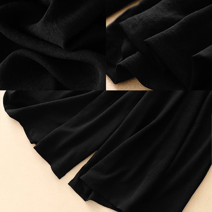 Pantalones cortos de pierna ancha con bolsillos y diseño Buddha Stones sencillo con cordón ajustable para mujer - image 11