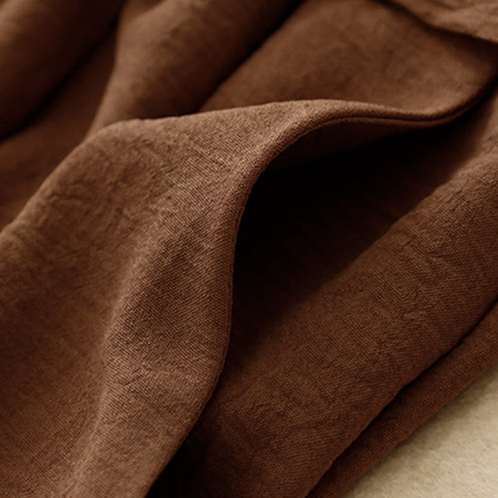 Pantalones cortos de pierna ancha con bolsillos y diseño Buddha Stones sencillo con cordón ajustable para mujer - image 4