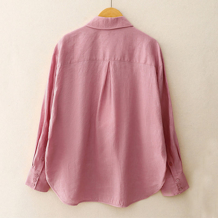 Conjunto de 2 piezas de camisa de manga larga con estampado de Buddha Stones y pantalones cortos para mujer, con bolsillos. - image 4