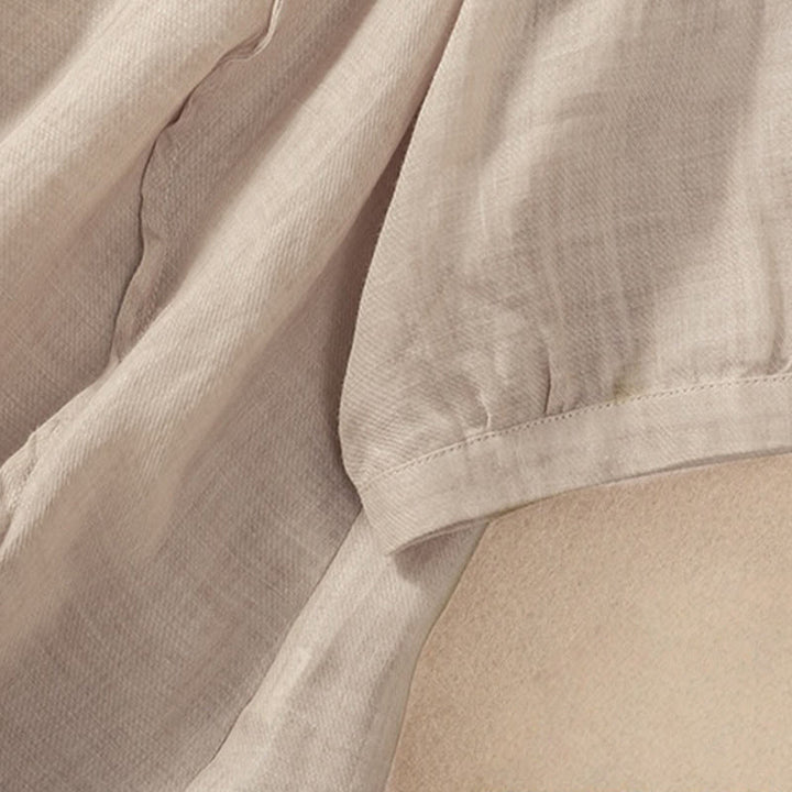 Cárdigan informal de lino y algodón para mujer, con cuello alto, manga tres cuartos y botones con volantes, estilo diario, con Buddha Stones - image 12