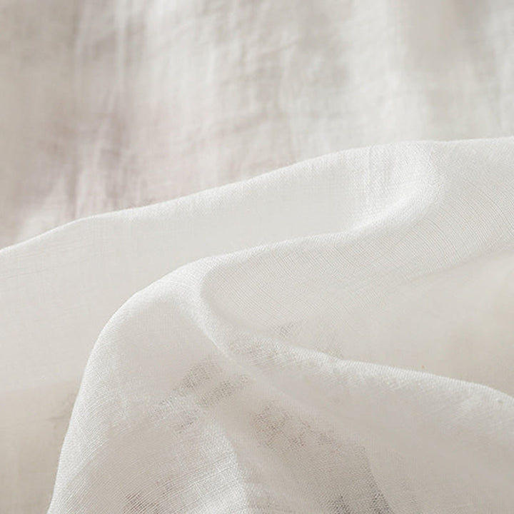 Camisa de lino y algodón para mujer, manga tres cuartos, estilo cárdigan informal con bordado artístico de Buddha Stones - image 21