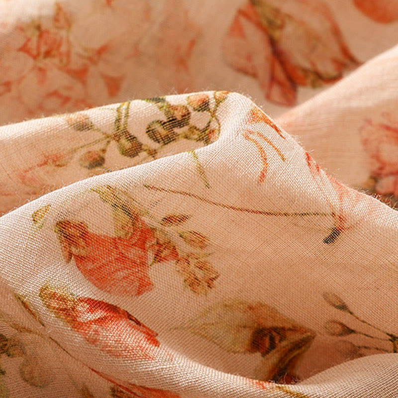 Camisa de manga larga de algodón y lino para mujer, con estampado informal de verano y botones de rana, con Buddha Stones - image 8