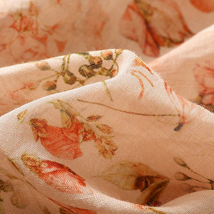 Camisa de manga larga de algodón y lino para mujer, con estampado informal de verano y botones de rana, con Buddha Stones - image 8