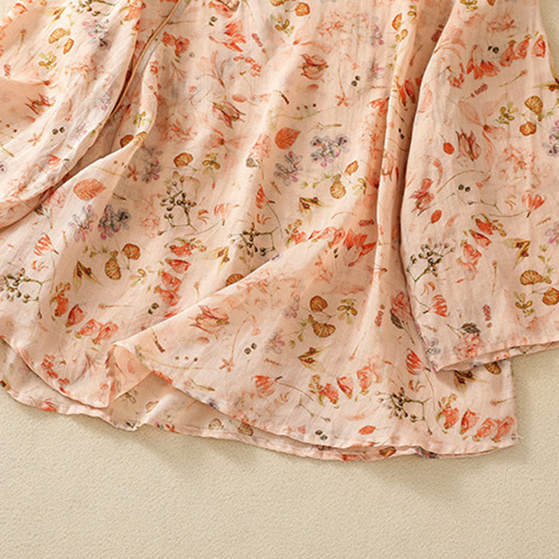 Camisa de manga larga de algodón y lino para mujer, con estampado informal de verano y botones de rana, con Buddha Stones - image 7