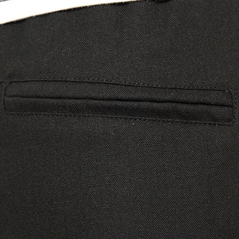 Pantalones de lino y algodón con cordón ajustable para hombre, de longitud 7-8, con pernera ancha y bolsillos, diseño simple de patchwork y Buddha Stones , primavera - image 23