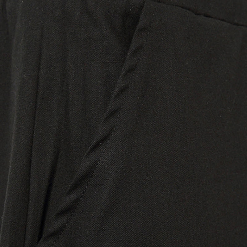 Pantalones de lino y algodón con cordón ajustable para hombre, de longitud 7-8, con pernera ancha y bolsillos, diseño simple de patchwork y Buddha Stones , primavera - image 21