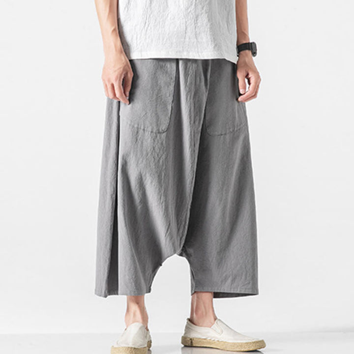 Pantalones de pierna ancha para hombre, talla 7-8, con bolsillos, diseño casual de tiro bajo y cordón ajustable, Buddha Stones. - image 24