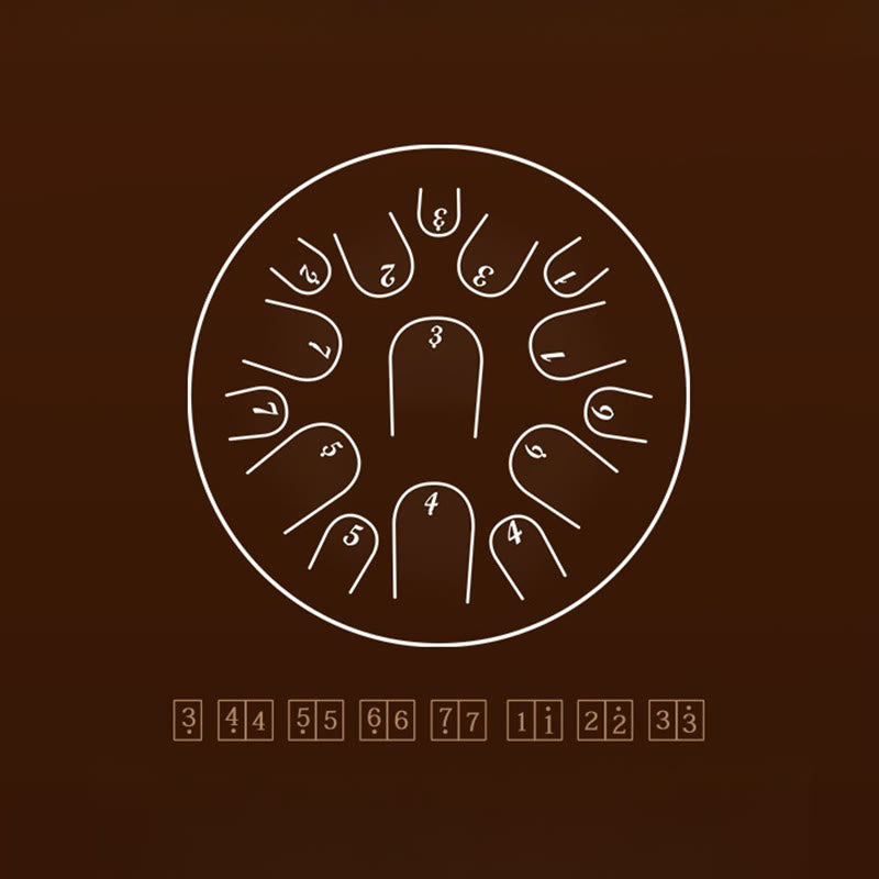 Tambor de lengüeta de acero Buddha Stones, sanación sonora, meditación consciente, batería de 15 notas, instrumento de percusión de 14 pulgadas