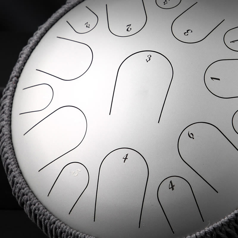 Tambor de lengüeta de acero Buddha Stones, sanación sonora, meditación consciente, batería de 15 notas, instrumento de percusión de 14 pulgadas - image 9