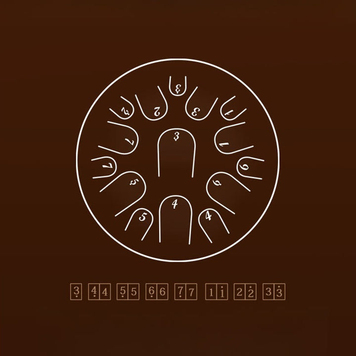 Tambor de lengüeta de acero Buddha Stones, sanación sonora, meditación consciente, batería de 15 notas, instrumento de percusión de 14 pulgadas - image 13