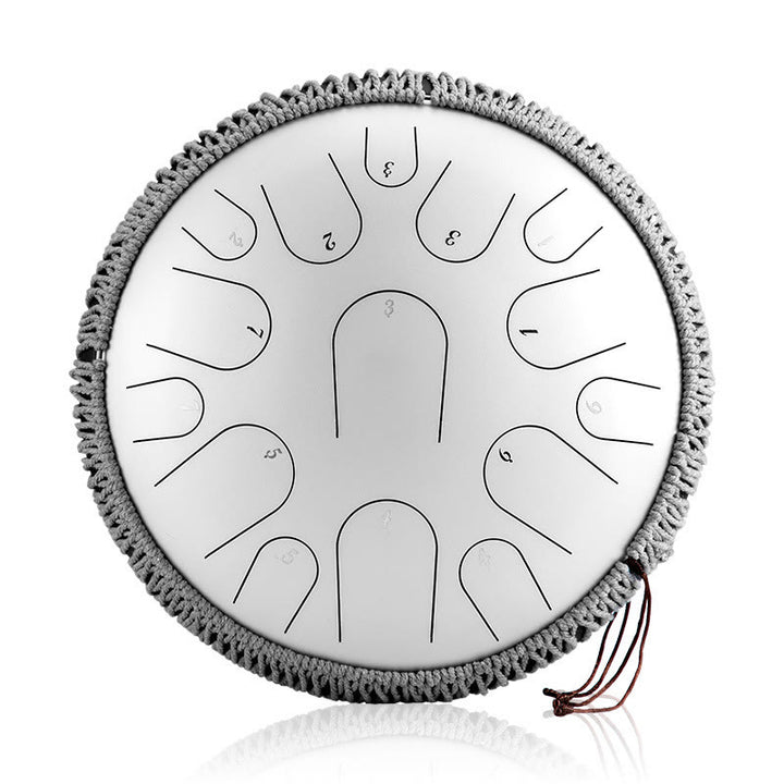 Tambor de lengüeta de acero Buddha Stones, sanación sonora, meditación consciente, batería de 15 notas, instrumento de percusión de 14 pulgadas
