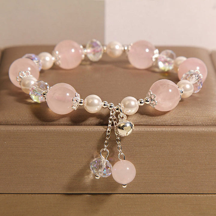 Pulsera de autoaceptación con perlas de cristal rosa natural de Buddha Stones
