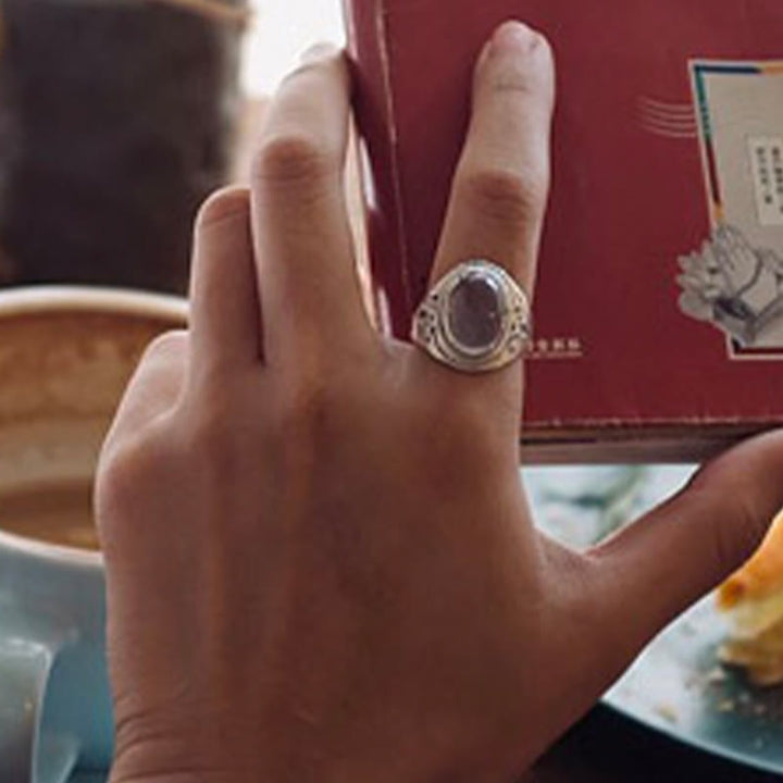 Anillo ajustable de energía amorosa de cuarzo rosa natural hecho a mano en plata de ley 925 con Buddha Stones - image 13