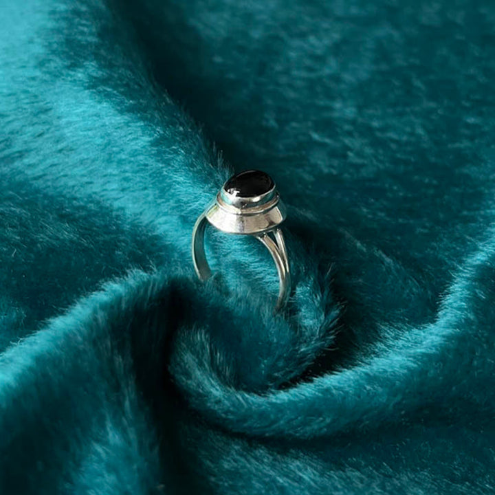 Anillo ajustable de la fortuna con Buddha Stones en plata de ley 925, hecho a mano, de ónix negro - image 10