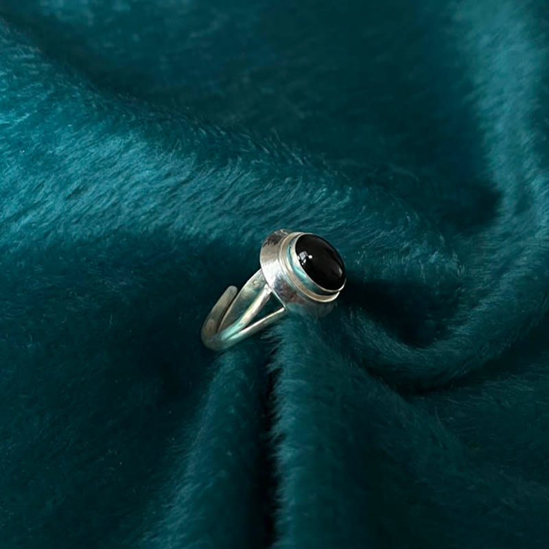 Anillo ajustable de la fortuna con Buddha Stones en plata de ley 925, hecho a mano, de ónix negro - image 9