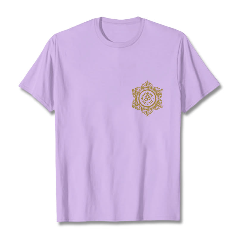 Camiseta con estampado OM de mandala dorado y Buddha Stones - Ciruela - 2XL - image 16