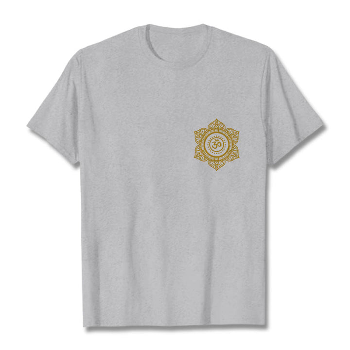 Camiseta con estampado OM de mandala dorado y Buddha Stones - Gris claro - 2XL - image 19