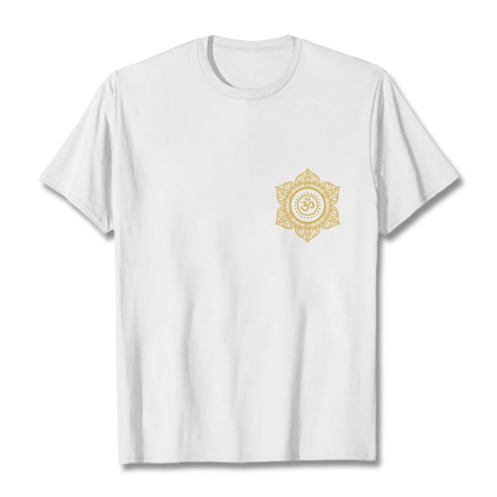 Camiseta con estampado OM de mandala dorado y Buddha Stones - Blanco - 2XL - image 7