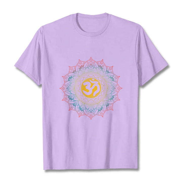 Camiseta con estampado OM de mandala con degradado de color y Buddha Stones - Ciruela - 2XL - image 16