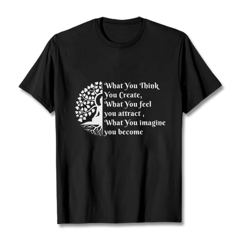 Camiseta con media meditación de Buddha Stones Buddha Tree - Negro - 2XL - image 4